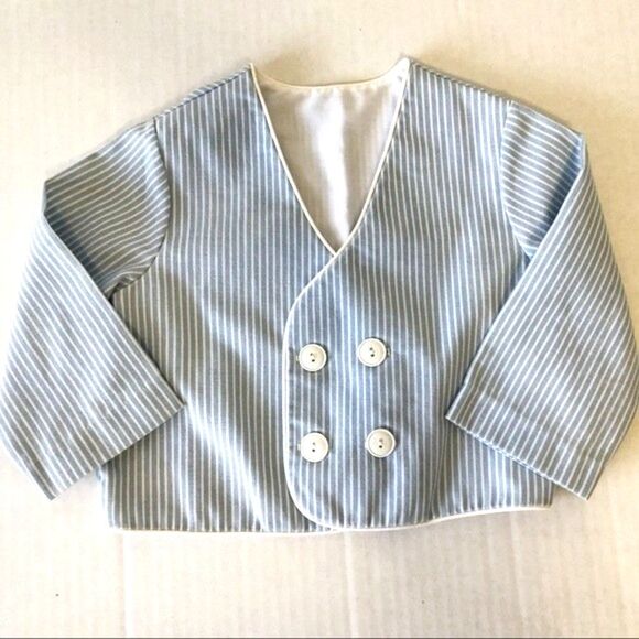 Vintage Boy 3 Piece Set Blue Jacket, Shorts and Tie 18 month Dressy Outfit - Picture 3 of 11